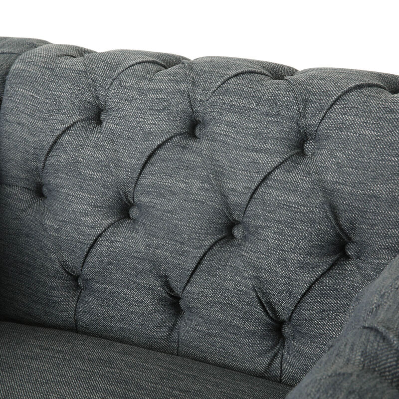 Christopher Knight Home Voll Chesterfield Tufted Fabric Club Chair with Nailhead Trim