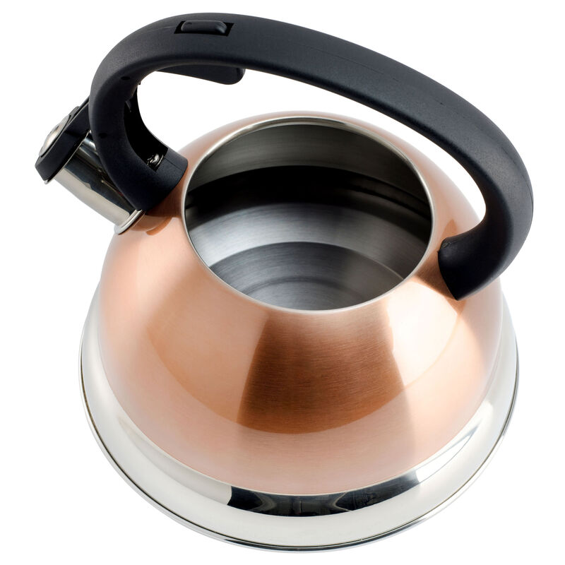 Mr. Coffee Flintshire 1.75 Quart Whistling Stovetop Tea Kettle in Copper