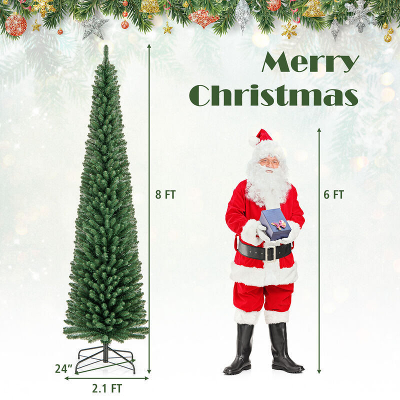Slim Pencil Christmas Tree for Space-Saving Holiday D&eacute;cor & Easy Setup