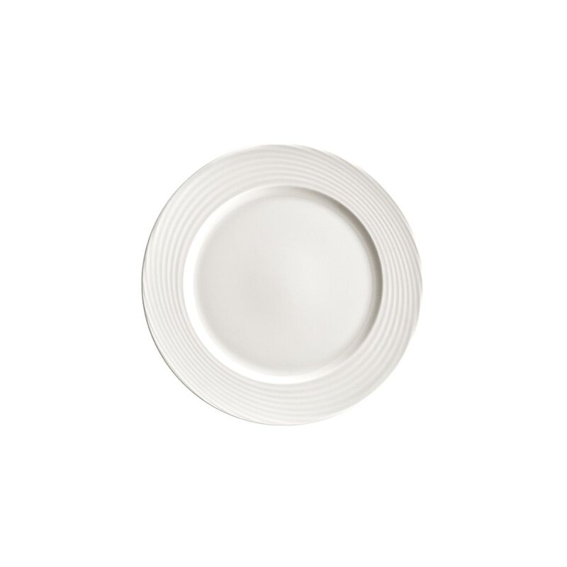 Loop dia.10.5" Round Warm White Vitrified Plate (Set of 4) image number 1