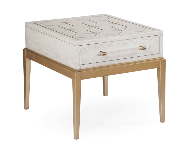 Perrine White End Table
