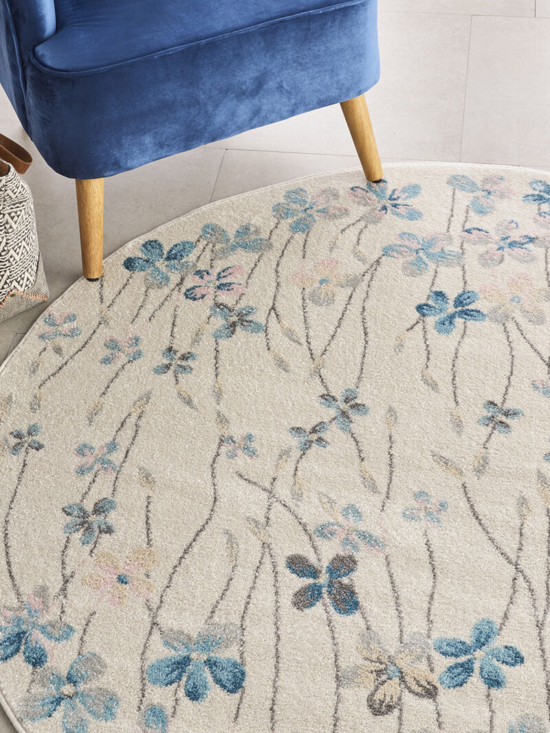 Tranquil TRA04 Ivory 5'3" x Round Rug