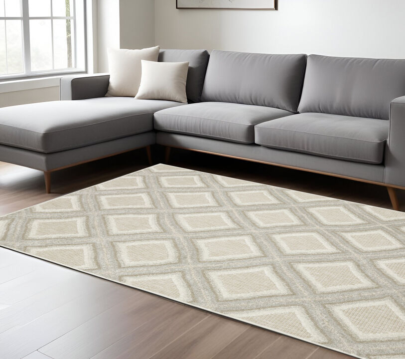 HomeRoots Diamond Area Rug