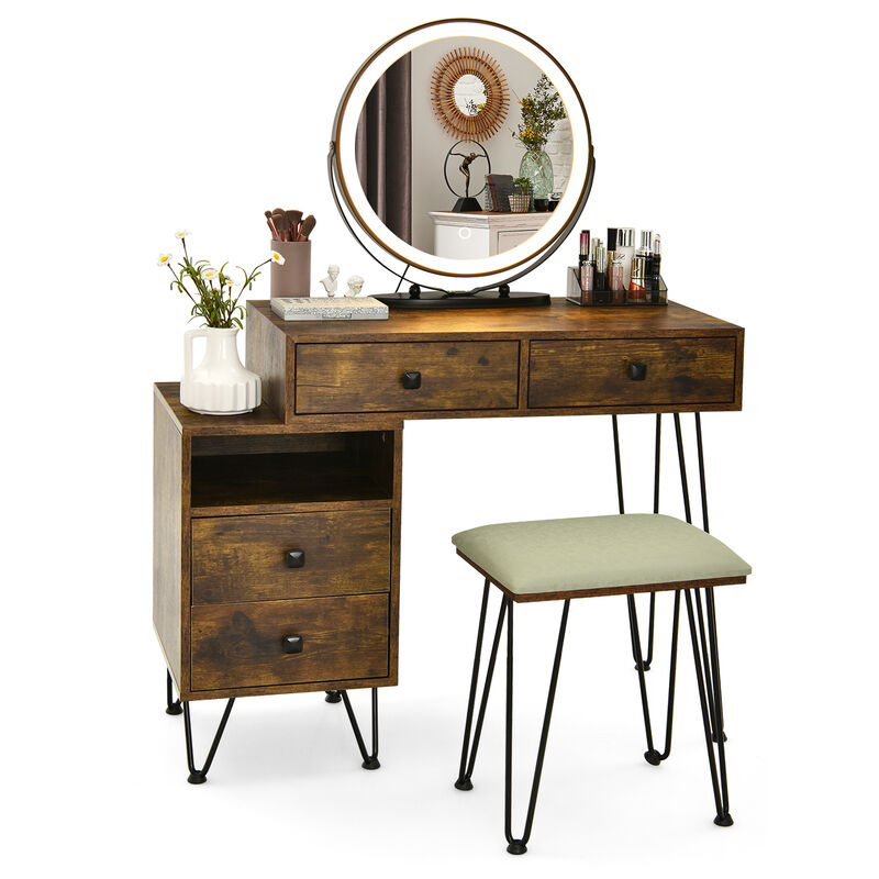 Modern Dressing Table with Storage Cabinet