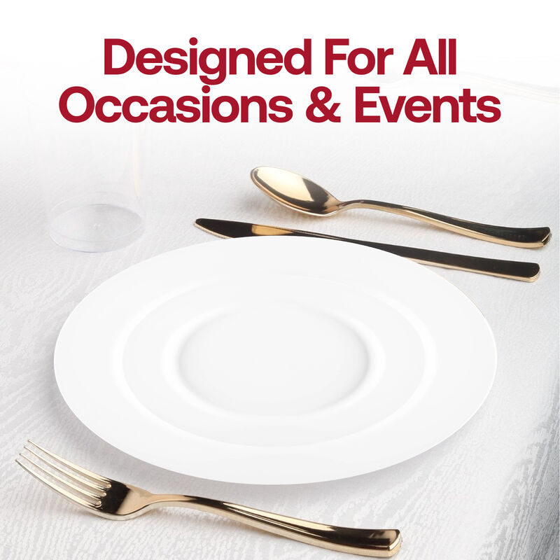 10" Matte Milk White Round Plastic Dinner Plates (120 Plates) image number 6