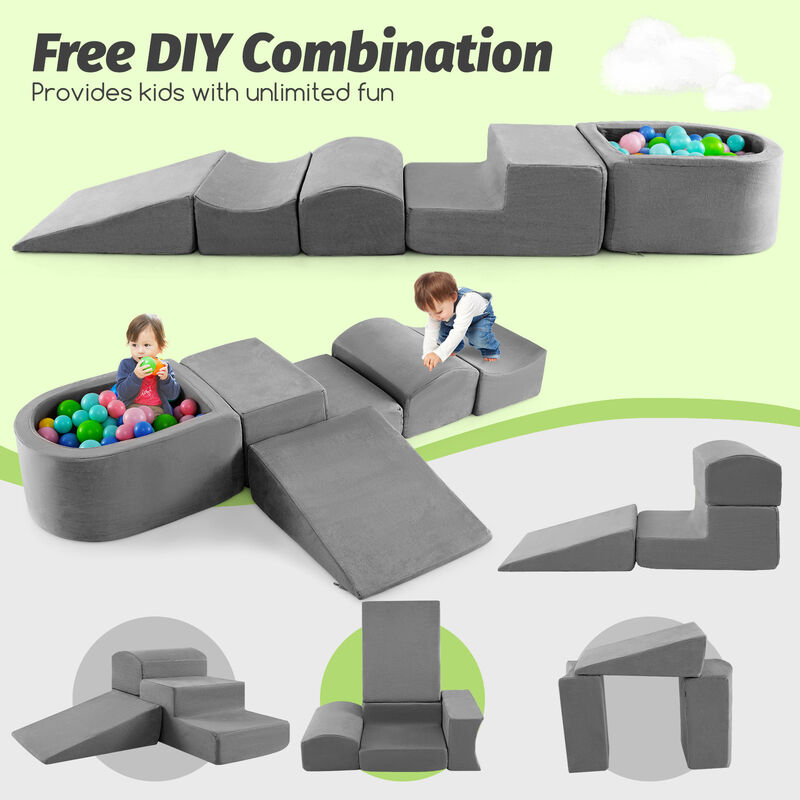 Kids 5-Piece Soft Climb and Crawl Set with Ball Pit image number 7