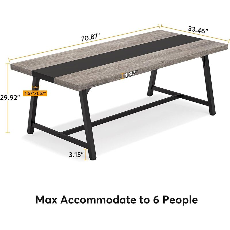 Tribesigns 70.8'' Conference Table Executive Desk Dining Table image number 4