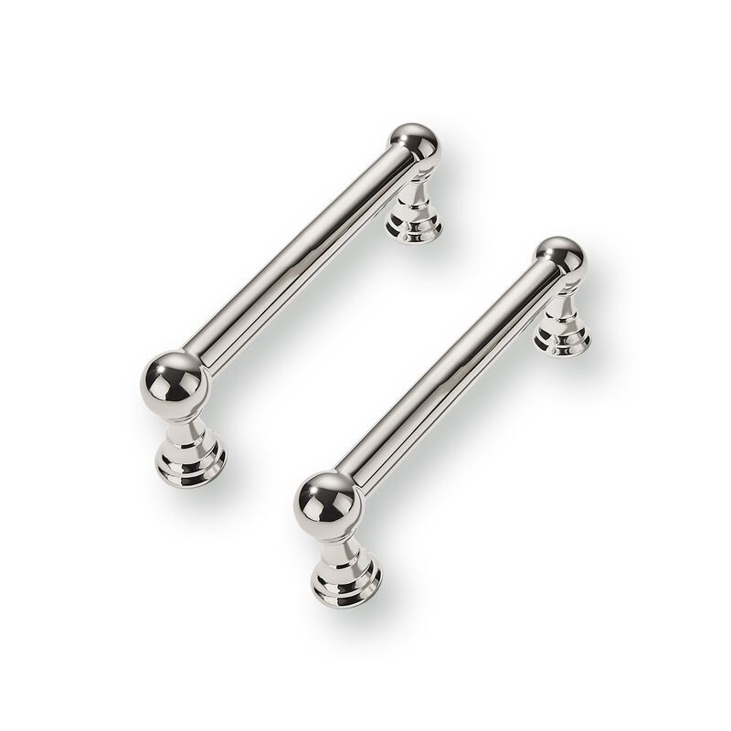 CABDM 2 Pack 3 Inch Solid Kitchen Cabinet Handles Polished Nickel Heavy Duty Cabinet Pulls Drawer Pulls Cabinet Hardware Kitchen