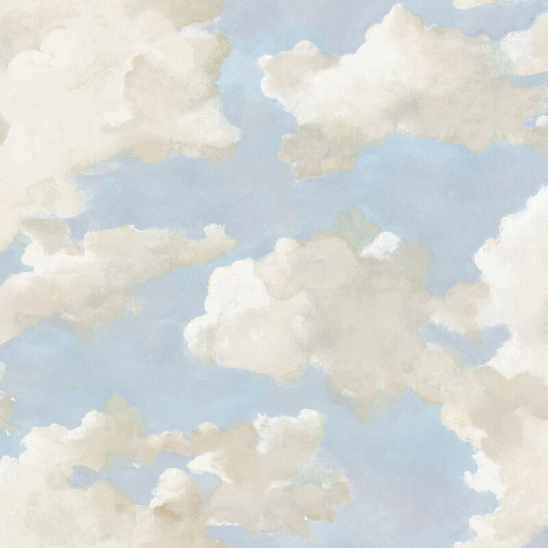 Clouds on Canvas Blue Peel & Stick Wallpaper image number 0