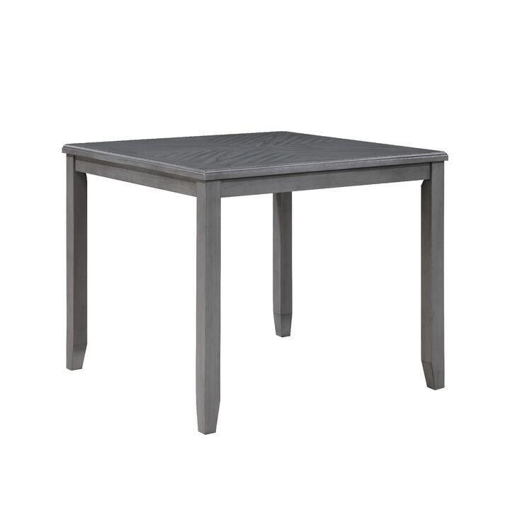 Gary 42 Inch 5 Piece Counter Table Set, Gray - Benzara