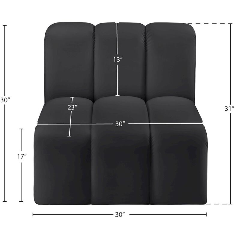 Meridian Furniture Arc Black Vegan Leather Straight Chair