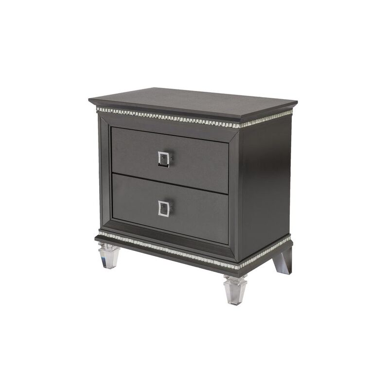 Best Quality Furniture Nightstand with 2 Drawers and Acrylic Legs