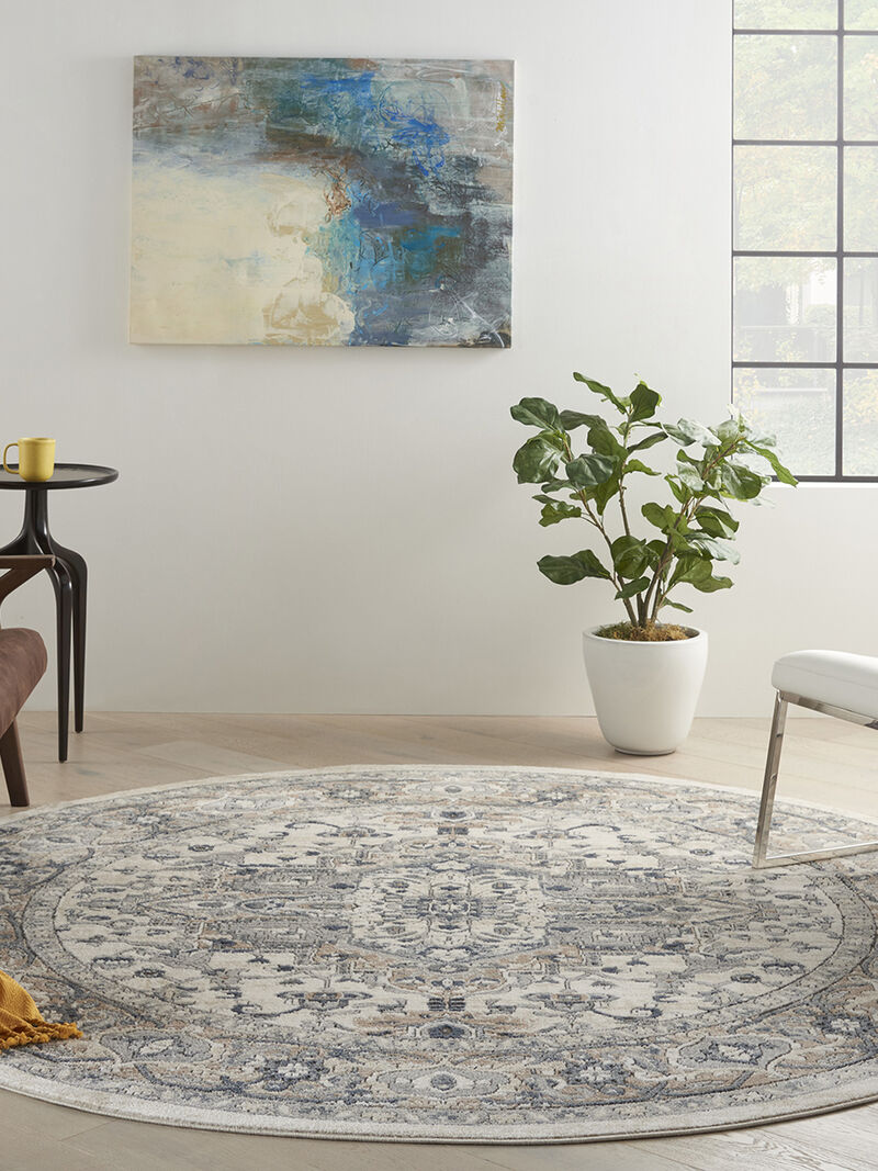 Quarry QUA05 Ivory/Gray 7&rsquo;10&rdquo; x Round Rug image number 8