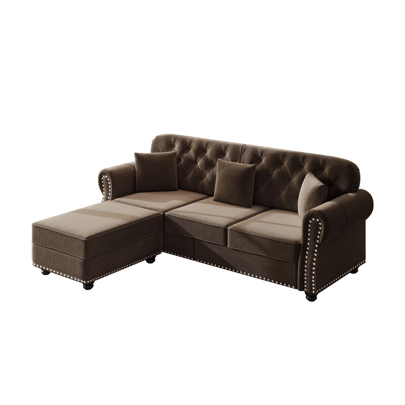 Upholstered Velvet Sofa 4 Seat image number 6