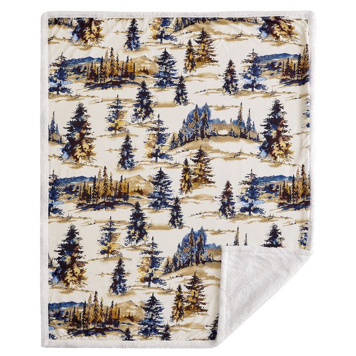 Acadia Campfire Sherpa Throw Set