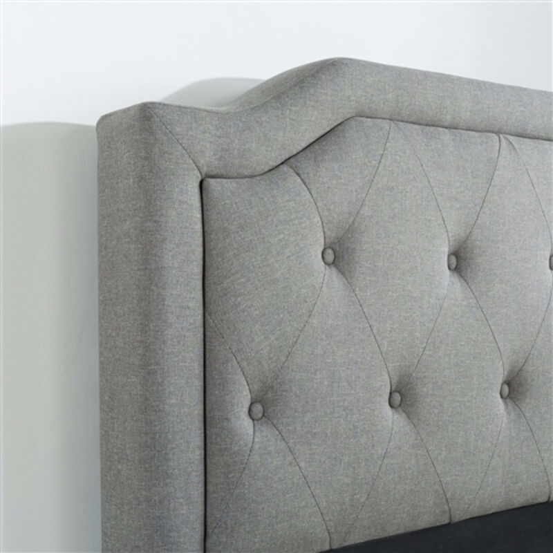 Upholstered Platform Bed with Classic Button Tufted Headboard