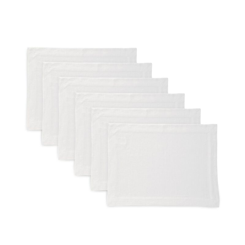 Solino Home Sonoma 100% Linen Placemats &ndash; Set of 6, 14 x 19 in, Machine Washable, Holiday and Everyday Dining