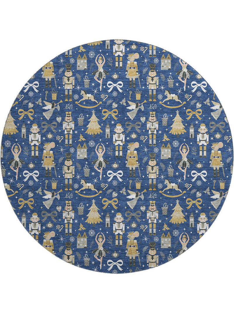 Merry & Bright MY29 Navy 8' Round Rug