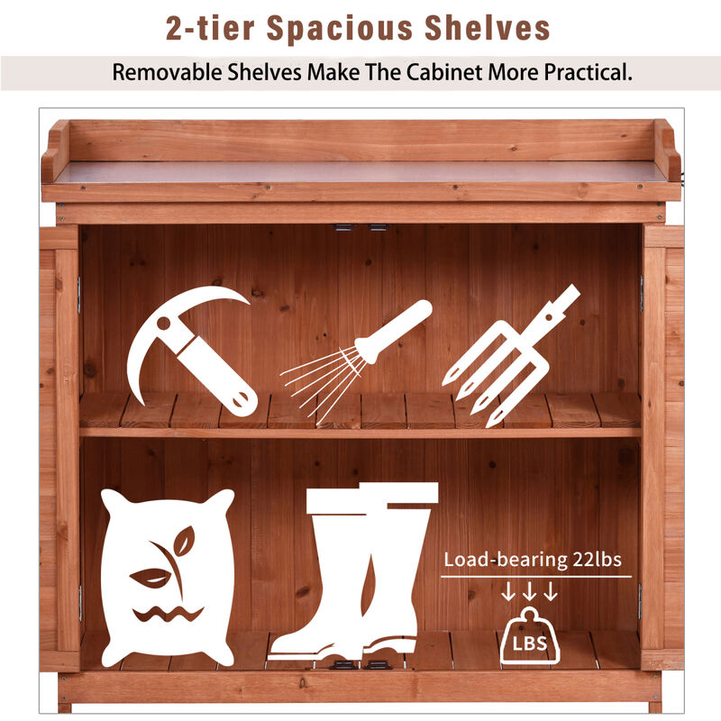 Streamdale Rustic Garden Potting Bench with Storage