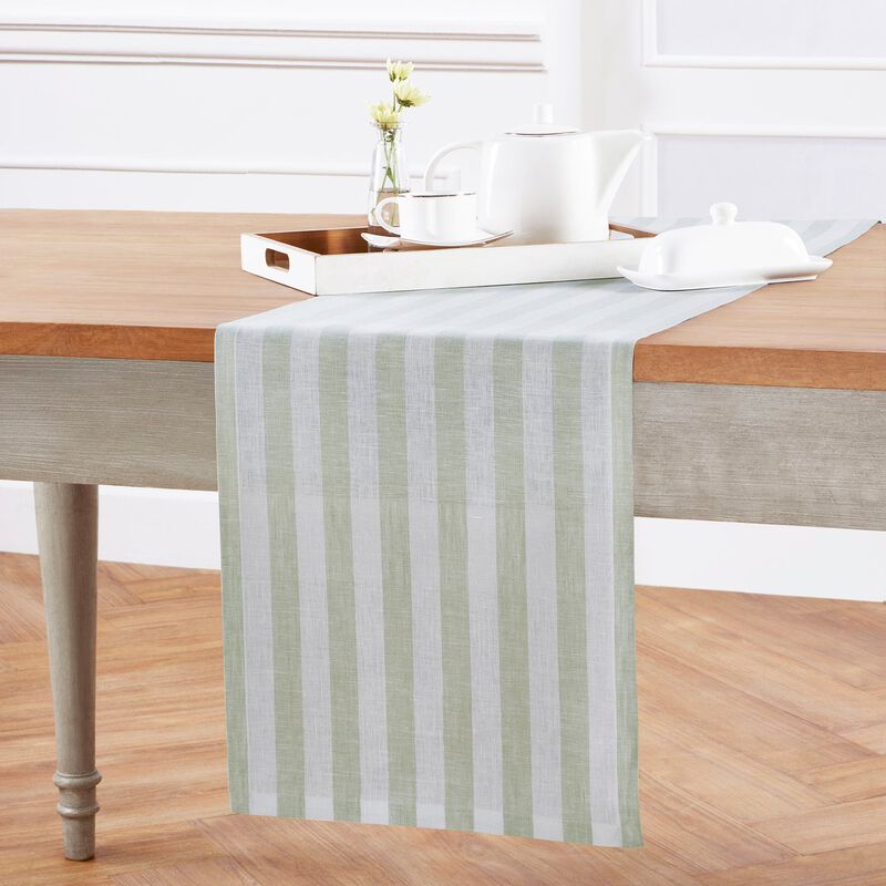 Solino Home 100% Pure Linen Table Runner - Sorrento Stripe