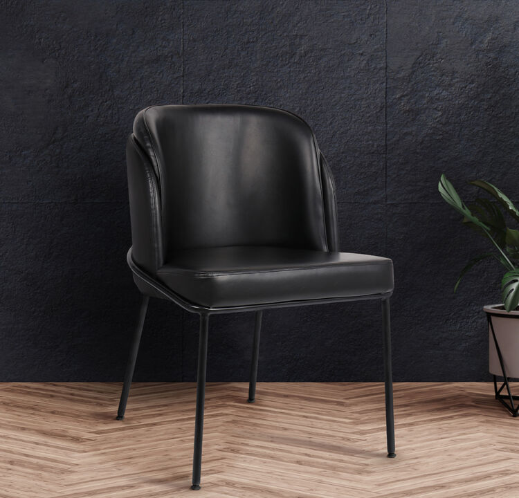 Meridian Furniture Jagger Black Vegan Leather Dining Chair, Set of 2