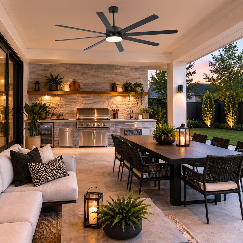 Breezary 72 In LED Ceiling Fan with Light, 3 CCT Color, DC Motor,8 Aluminum Blade, 6 Speed Remote image number 4
