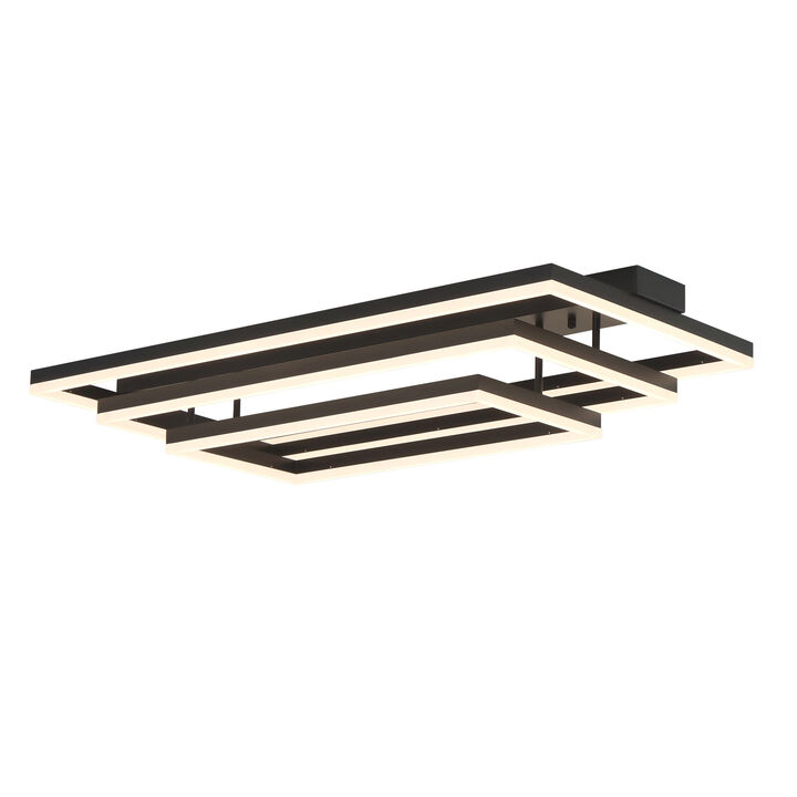 LED Flush Mount Light Rectangle Aluminum Ceiling Light Remote Dimming