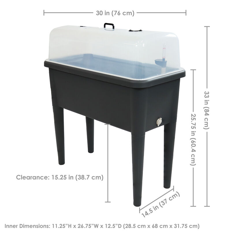 Sunnydaze Self-Watering Raised Garden Bed with Cloche Cover