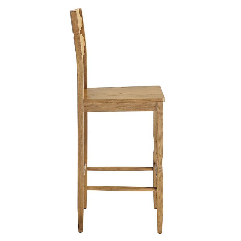 Jax Oak Wood Bar Stool With Wavy Razor Back image number 3