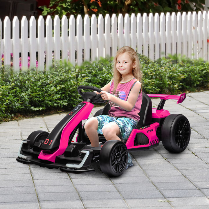 BreeBe 24V 7.5 MPH Electric Go Kart with Adjustable Seat, Slow Start