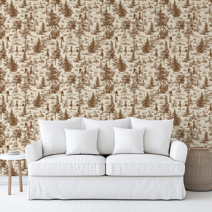 Bigfoot Novelty Toile Peel and Stick Wallpaper