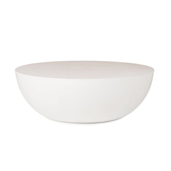 Modrest Bronte - Modern White Concrete Round Coffee Table