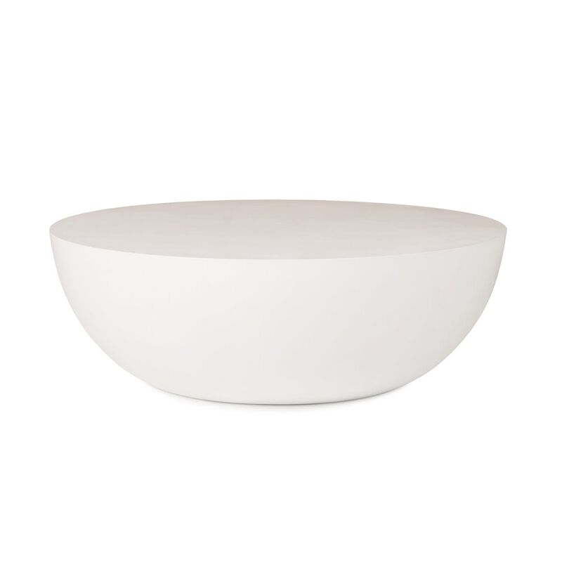 Modrest Bronte - Modern White Concrete Round Coffee Table