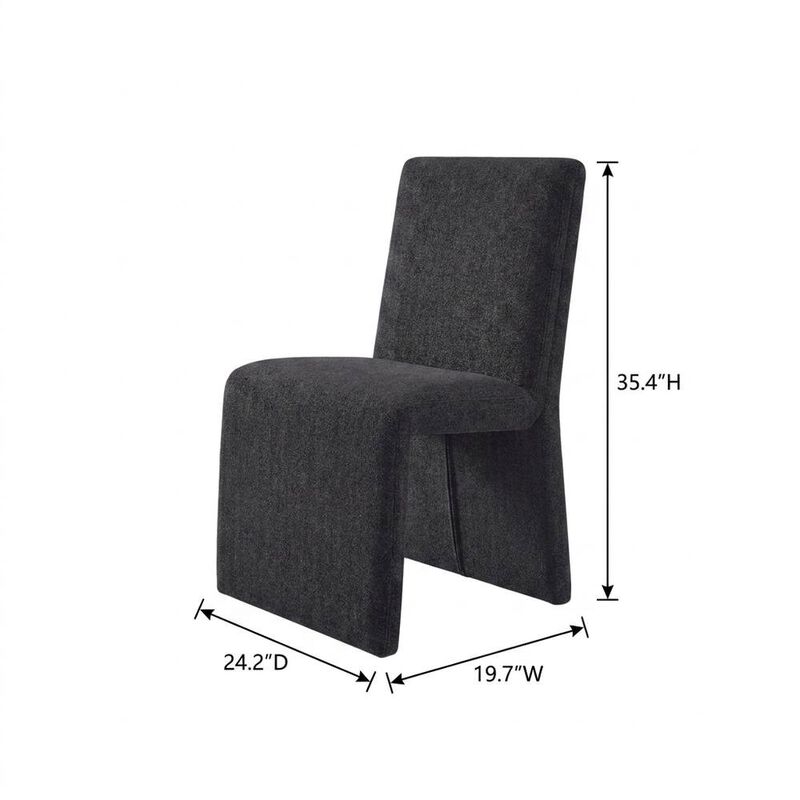 Wooden Upholstered Dining Side Chair with Cushioned Seat, Slate Blue image number 2