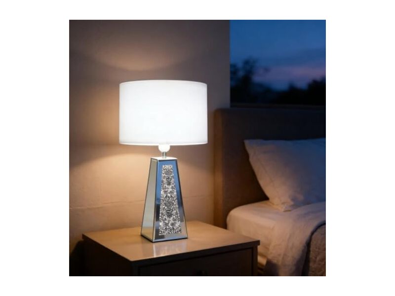 LED Modern Crystal Linen Table Lamps Set Of 2 For Living Room Bedroom Office image number 2