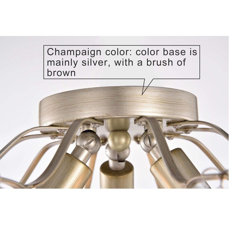 Dahlia Elegant Indoor 3-light Brushed Champagne Crystal Flush Mount image number 5