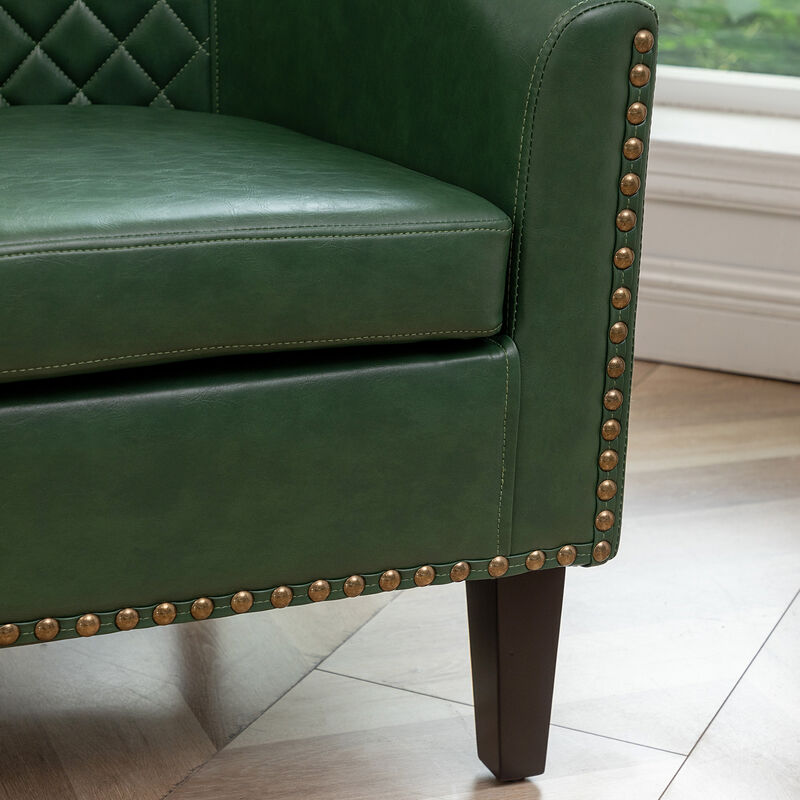 Logan Faux Leather Tufted Club Chair image number 5