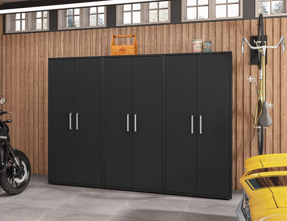 Eiffel Black Garage Cabinets (Set of 3)