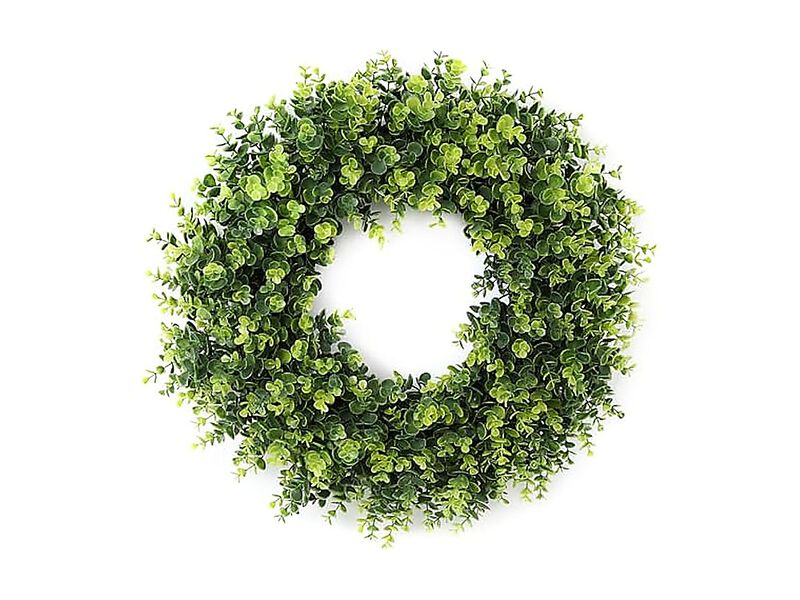26 Boxwood Wreath Front Door Artificial Leaves Spring Summer Indoor Outdoor Wall image number 0
