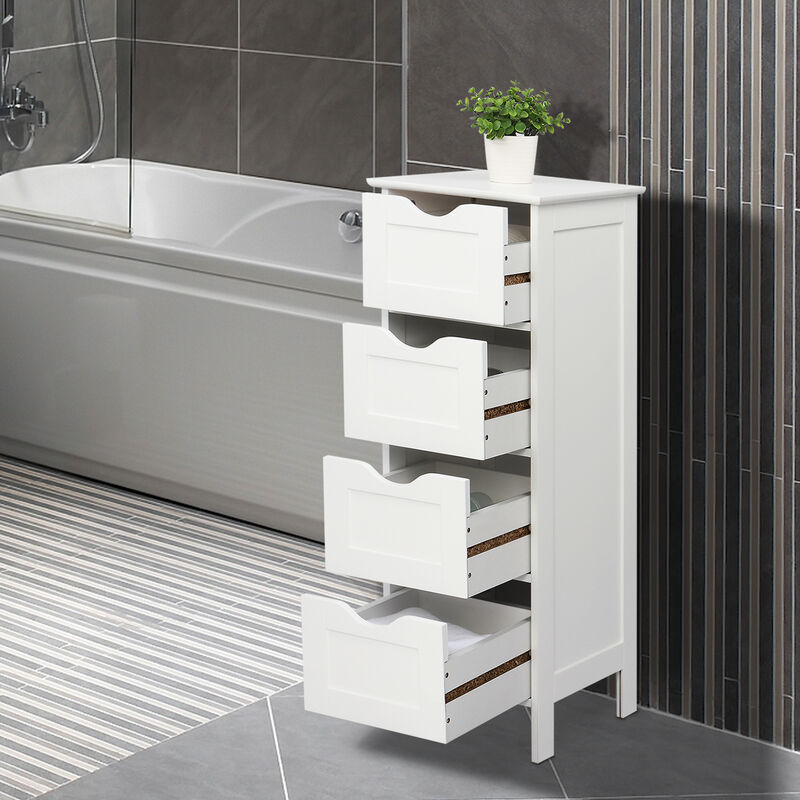 4-Drawer Storage Cabinet Space-Saving Organizer for Bathroom