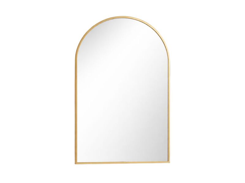30x22 Inch Gold Arched Bathroom Wall Mirror with Metal Frame image number 0