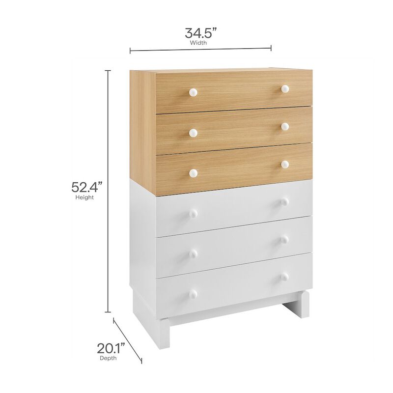 Nolia 6-Drawer Color Block Dresser Chest image number 1