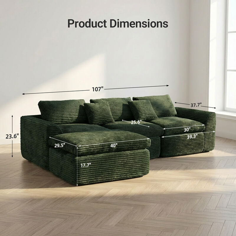 Flirv high-resilience boneless sponge sofa image number 9