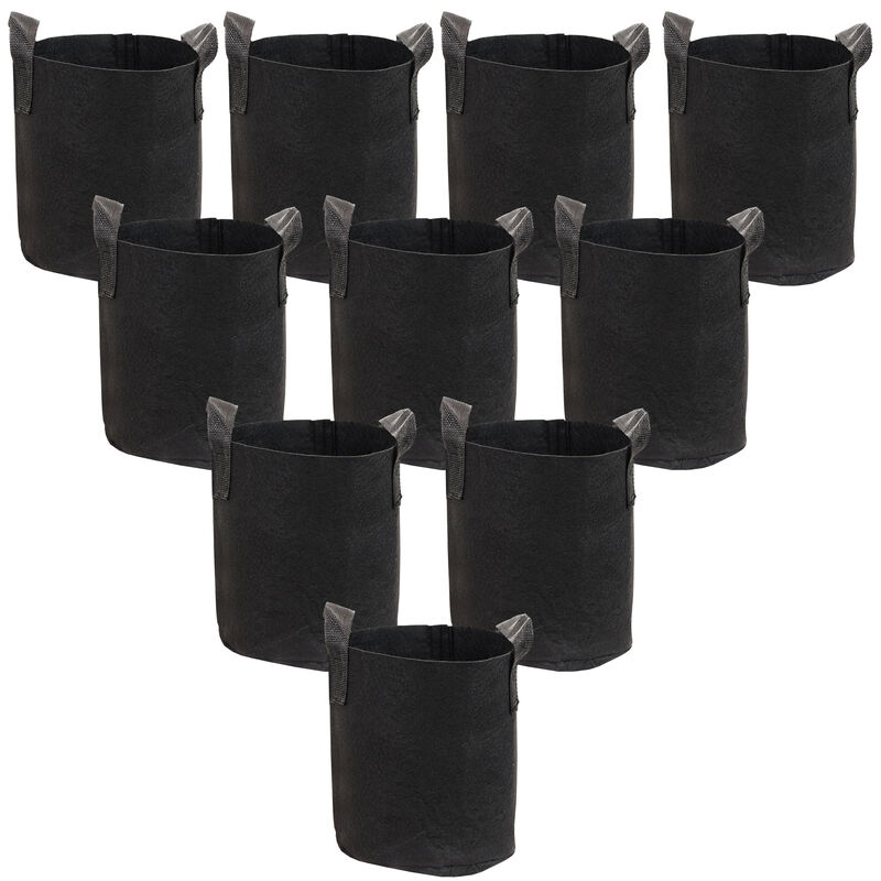 Sunnydaze Set of 10 Nonwoven Polypropylene Grow Bag with Handles - 2 gallon