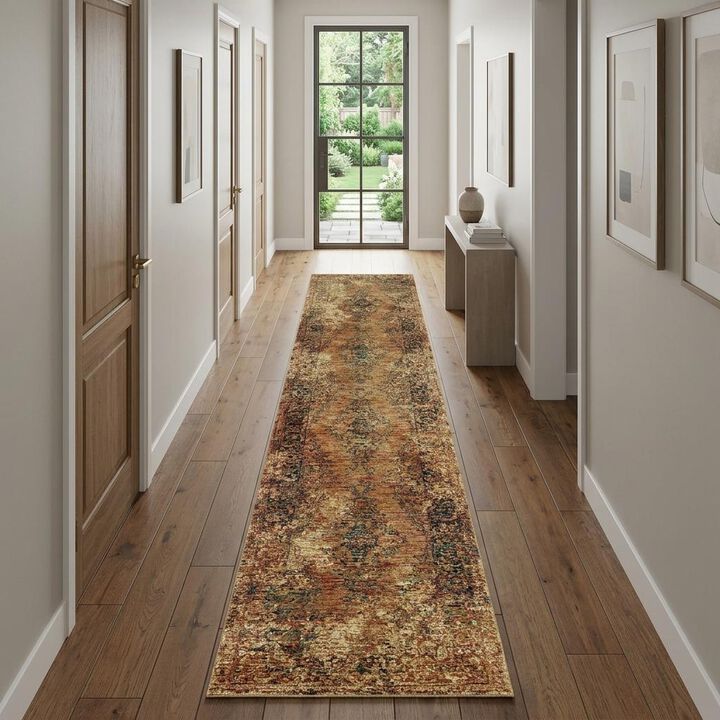 HomeRoots Oriental Distressed Runner Rug