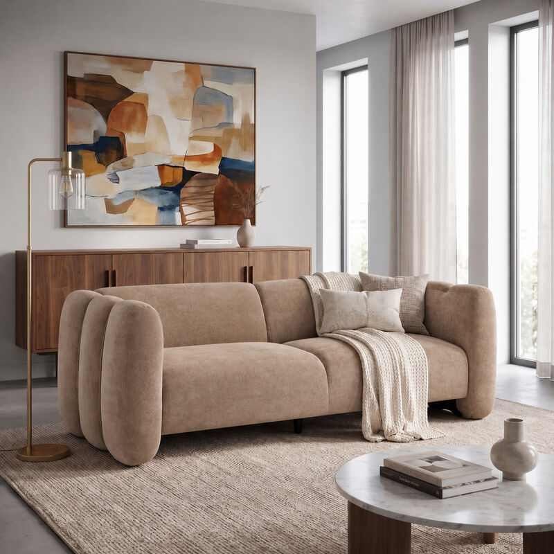 Deglom  curved design 3-seater Sofa image number 2
