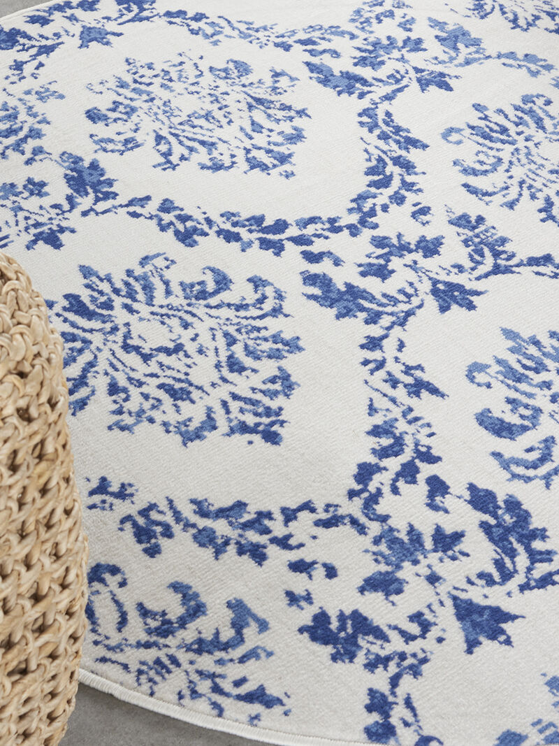 Whimsicle WHS01 Ivory/Navy 5' x Round Rug