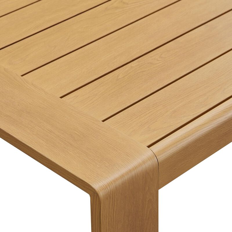 Modway Lirienne Outdoor Patio Aluminum Faux Wood Coffee Table image number 8
