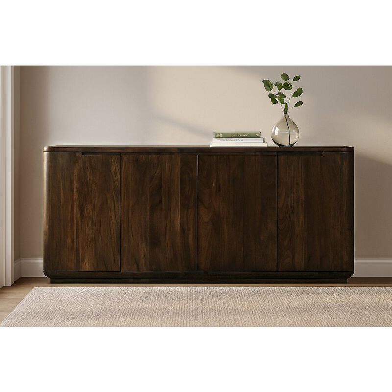 Alex Hamilton Bernard 4-Door Sideboard in Barista Brown on Solid Acacia Wood image number 4
