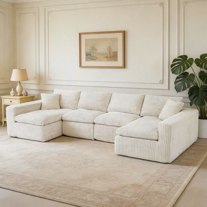 Nespfe Modular U-Shaped Compressed Sectional Sofa